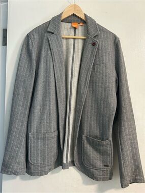 BOSS Gray Pinstripe Knit Blazer Sport Coat
